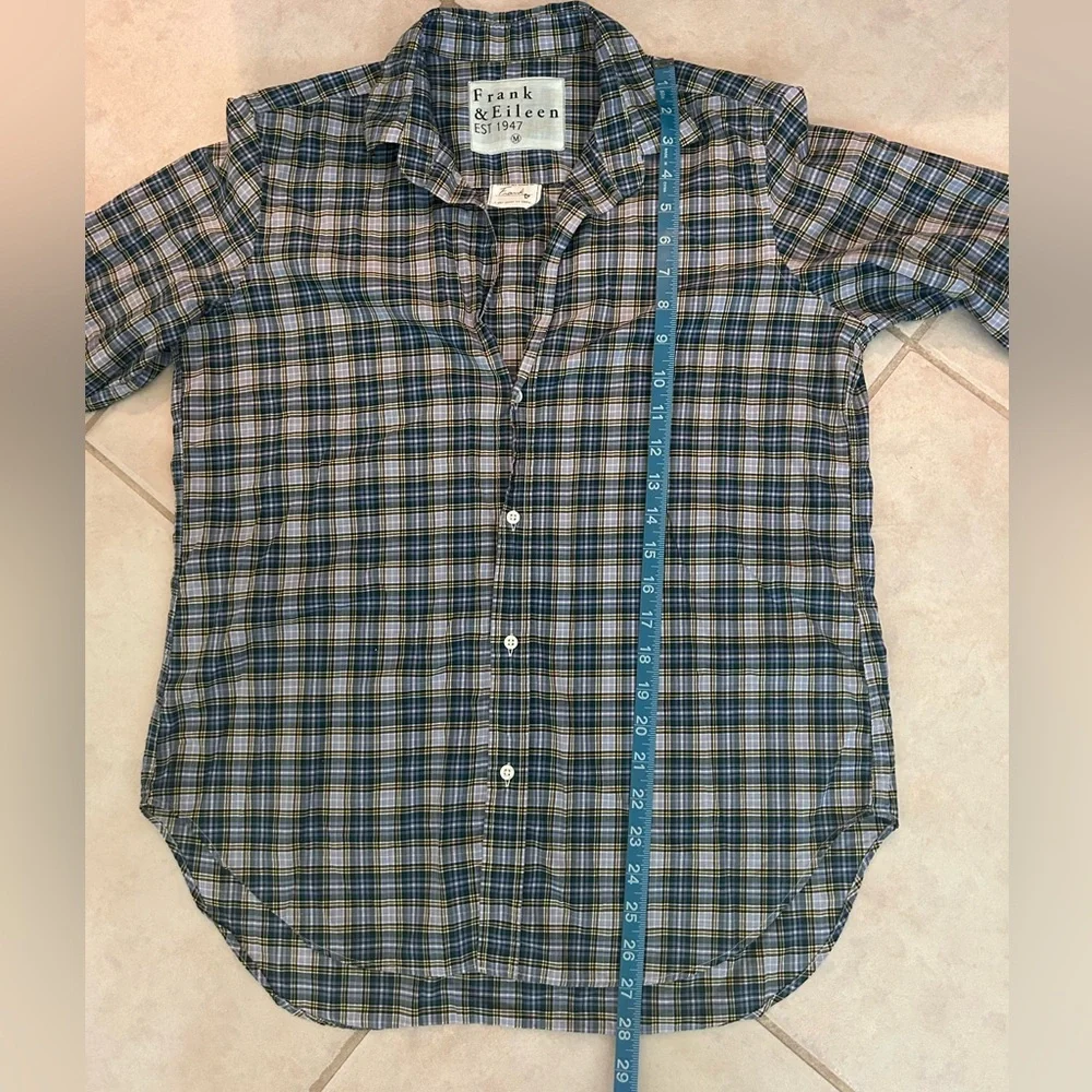 Frank & Eileen “Frank” Blue Green Yellow Plaid Shirt Medium - Picture 7 of 8